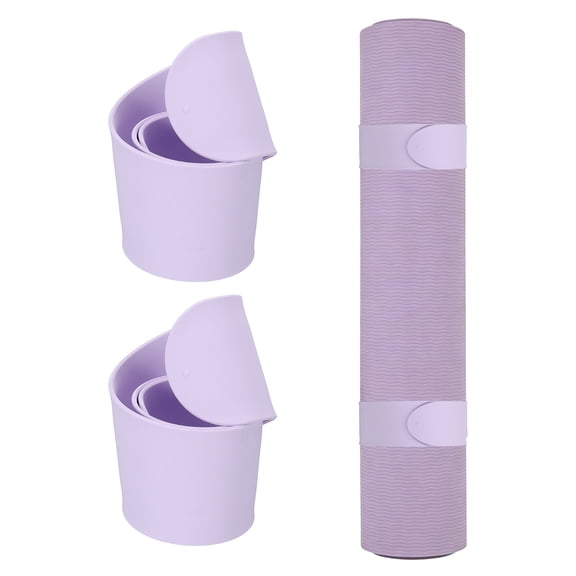 Uxcell 2Pcs Yoga Mat Strap Slap Band, One Snap Yoga Mat Slap Band for Keep Mats Tightly Rolled Adjustable Exercise Mat Sling Holder - Fitting for (Women Pilates/Gym Workout), Light Purple