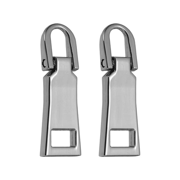 Uxcell 2Pcs Zipper Pull Replacement, Detachable Metal Zipper Handle Mend Fixer Tab Repair for Luggage Suitcase Backpack Jacket Bags Boots Coat Handbags, Gunmetal Black