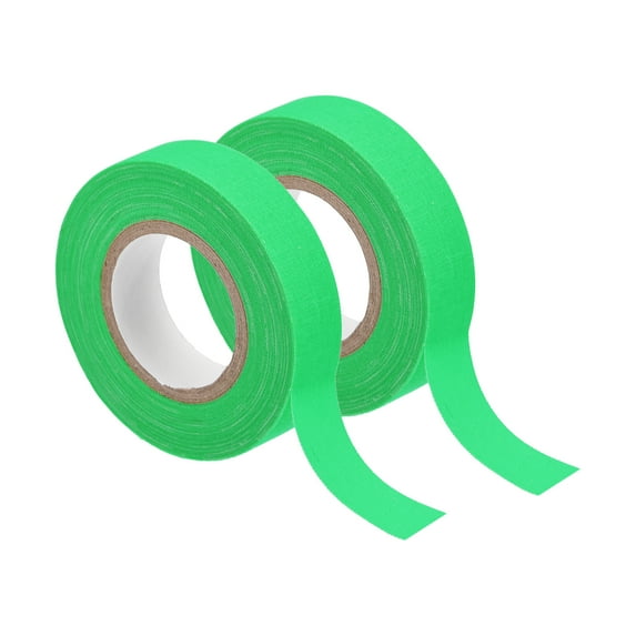 Uxcell 2Rolls 0.6inch x 32.8feet Neon Gaffers Cloth Tape Glow in the Dark Tape, Green