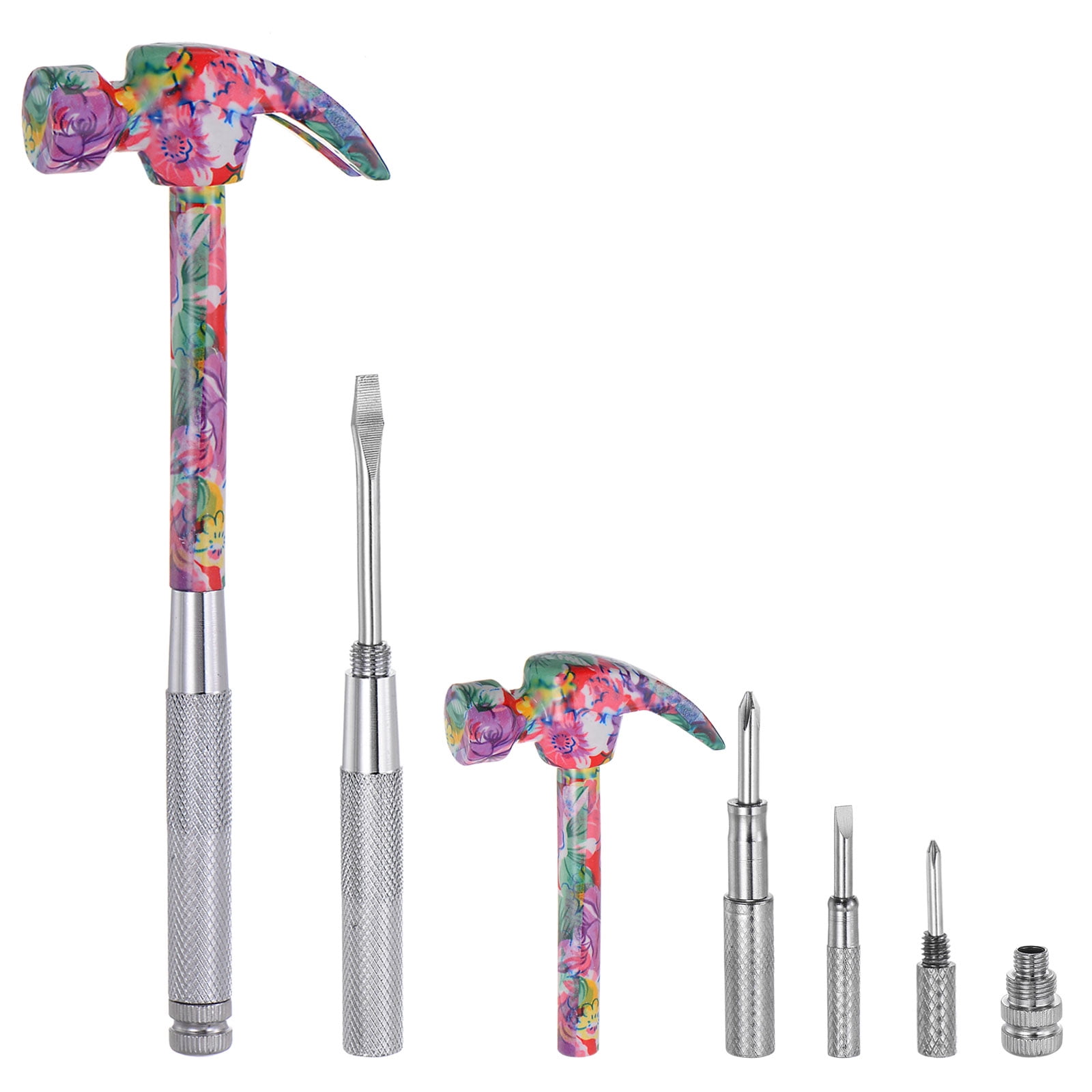 Uxcell 2Set 6 in 1 Mini Multifunction Claw Hammer With Slotted Phillips