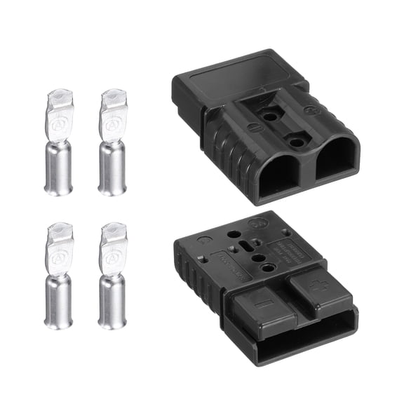 Uxcell 2Set Battery Power Connector,50A 6/8/10/12AWG Wire Harness Plug Kit, Black