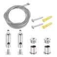 thumbnail image 1 of Uxcell 2Set Ceiling Hanging Wire Cable Kit, 6.6ft Bottom Adjust Adjustable Hanging Wire Rope Suspension with Square Mount Screw Kit for Pendant Chandelier Ceiling LED Panel Light, Chrome, 1 of 7