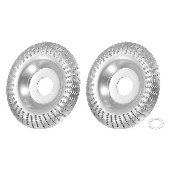 Uxcell 2Set Wood Carving Disk Grinder Wheel 4" Angle Grinder Carving Sanding Disc Radial Grinding Wheel 7/8" Arbor Silver Tone
