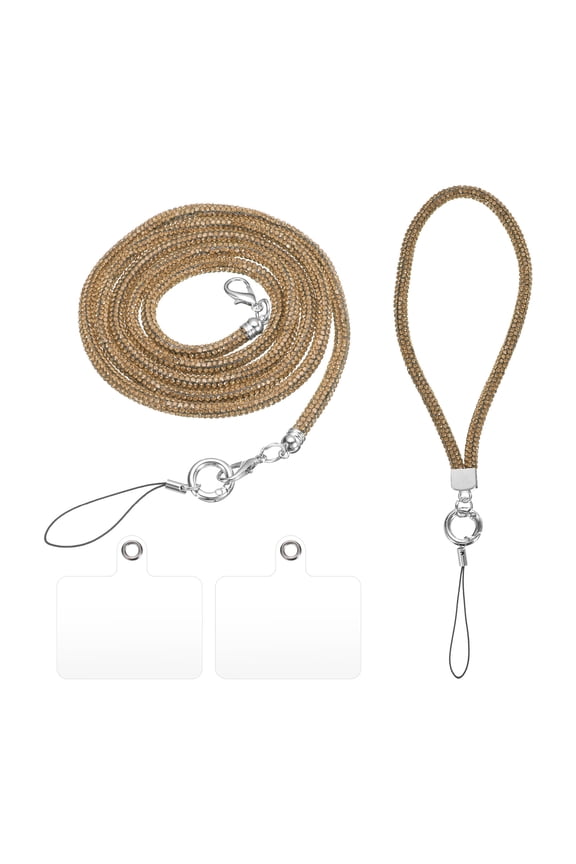 2Size Rhinestone Purse Straps, Crystal Bag Handle Sparkly Replacement Bag Straps (Gold, 27.6"/9.6")