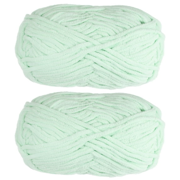 Uxcell 2Skeins Velvet Yarn Blanket Yarn 2x100g/7.1oz Polyester Soft Knitting Chenille Yarn Pale Blue