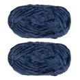 thumbnail image 1 of Uxcell 2Pcs Velvet Yarn Chenille Yarn 2x100g/7.1oz 174 Yards Total Length Super Bulky Polyester Soft Blanket Yarn Dark Blue, 1 of 7