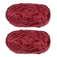 thumbnail image 1 of Uxcell 2Pcs Velvet Yarn Chenille Yarn 2x100g/7.1oz 174 Yards Total Length Super Bulky Polyester Soft Blanket Yarn Dark Red, 1 of 7