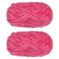 thumbnail image 1 of Uxcell 2Pcs Velvet Yarn Chenille Yarn 2x100g/7.1oz 174 Yards Total Length Super Bulky Polyester Soft Blanket Yarn Hot Pink, 1 of 7
