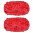 thumbnail image 1 of Uxcell 2Pcs Velvet Yarn Chenille Yarn 2x100g/7.1oz 174 Yards Total Length Super Bulky Polyester Soft Blanket Yarn Red, 1 of 7
