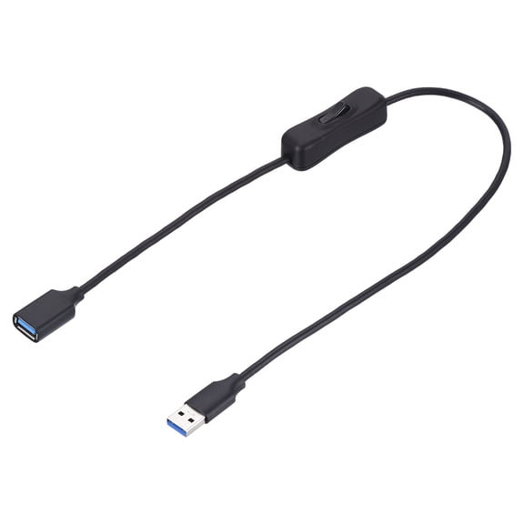 Uxcell 2ft USB 3.0 Extension Cable with Switch USB A Male to Female On/Off Switch Cable Support Both Data and Power for LED Lamp Printer Laptops PC Keyboard, Black