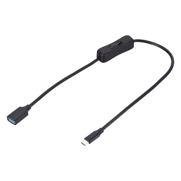 Uxcell 2ft USB 3.0 Extension Cable USB A Female to Type C Male with Switch On/Off Switch Cable Support Both Data and Power for Laptops PC Phone Car, Black