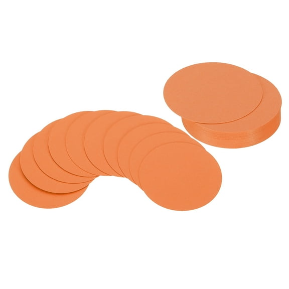 Uxcell 2inch Circle Card Stock, 36Pcs Round Shape Cutouts Paper Thick Cardstock Coaster for DIY Projects, Orange