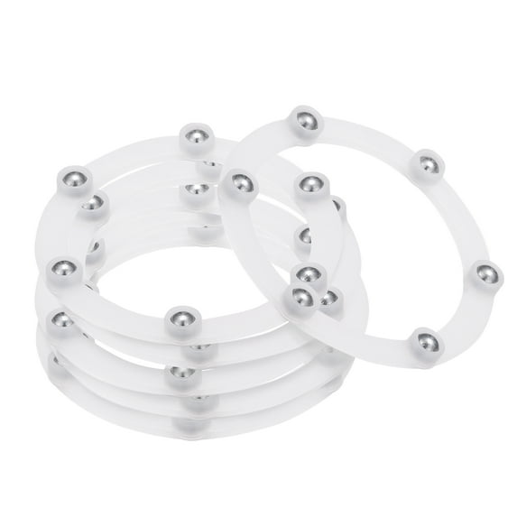 Uxcell 6 Pcs Rotating Swivel Stand with Steel Ball Lazy Susan Base Turntable 2.72 x 2.17 x 0.23" White