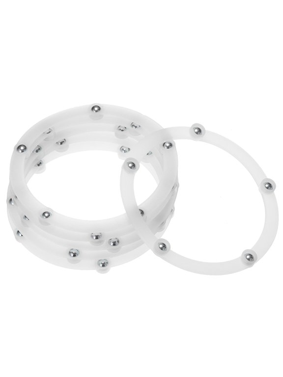 6 Pcs Rotating Swivel Stand with Steel Ball Lazy Susan Base Turntable 3.46 x 2.83 x 0.06" White