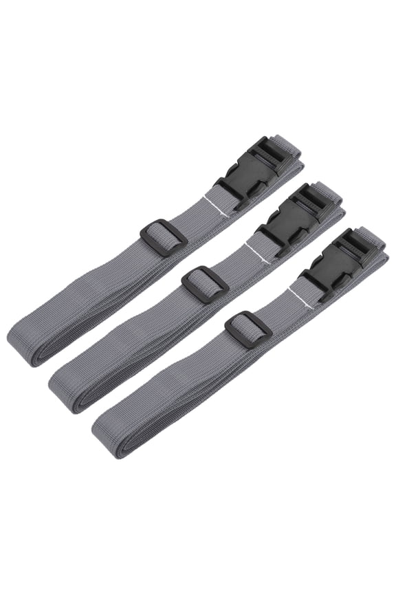 2m Adjustable with Quick Release Buckle Luggage Straps, Gray 3 Pack