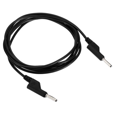 Uxcell 2m Banana Plug to Banana Plug Test 3.5mm OD 1000V/20A 15AWG Copper Stackable Cable Line Wire, Black