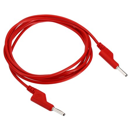 Uxcell 2m Banana Plug to Banana Plug Test 3.5mm OD 1000V/20A 15AWG Copper Stackable Cable Line Wire, Red