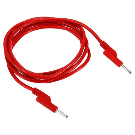 Uxcell 2m Banana Plug to Banana Plug Test 5mm OD 1000V/20A 11AWG Copper Stackable Cable Line Wire, Red