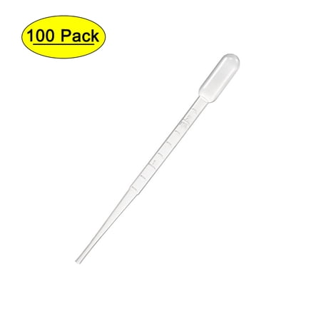 Uxcell 2ml 146mm Graduated Liquid Drop Droppers Disposable Pipettes 100 Pack