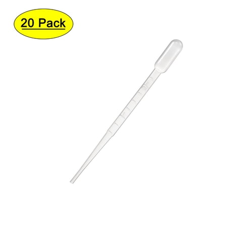 Uxcell 2ml 146mm Graduated Liquid Drop Droppers Disposable Pipettes 20 Pack