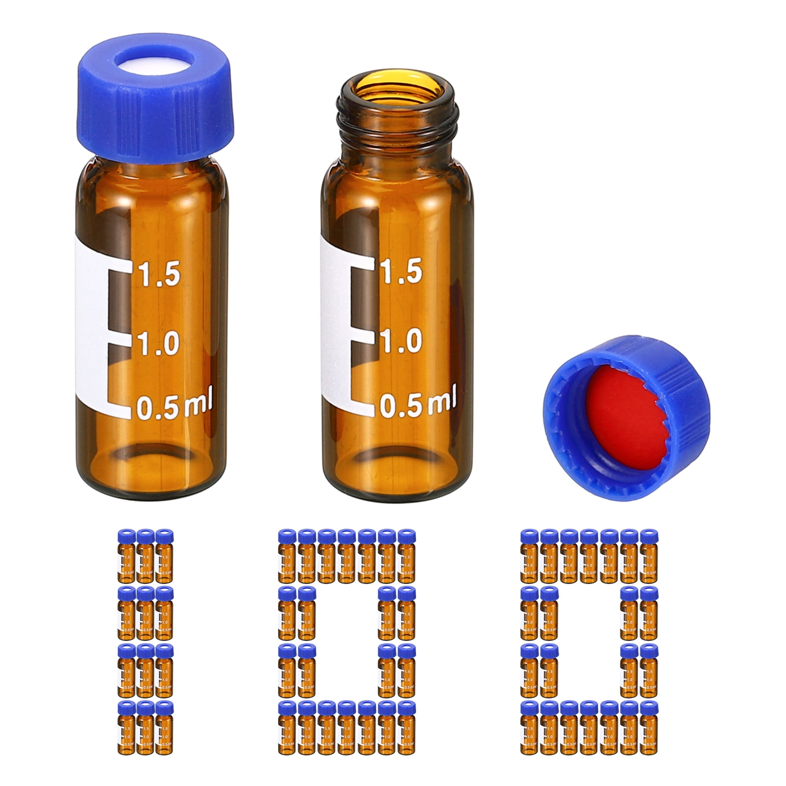 Uxcell 2ml Autosampler Vial HPLC/GC Vials Lab Amber Vials Sample Vial