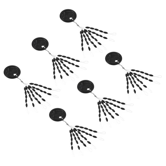 Uxcell 2mm 30 in 1 Oval Fishing Rubber Bobber Beads Stoppers Black 600 Pieces