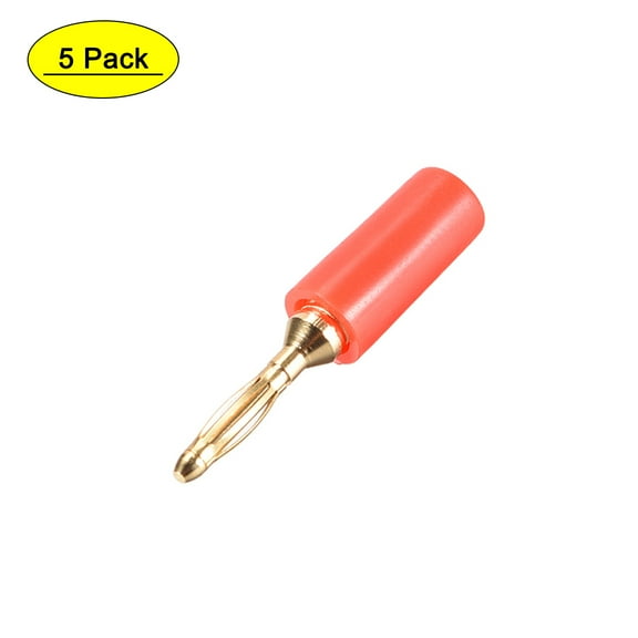 Uxcell 2mm Banana Speaker Wire Cable Plugs Gold Red Jack Connector 5 pack