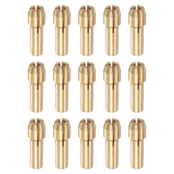 Uxcell 2mm Brass Drill Chucks Collet Bit Sets for Rotary Tools, 4.3mm Shank 15 Pack