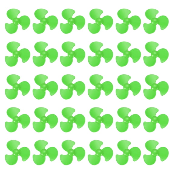 Uxcell 2mm DC Motor Shaft Propeller, 30mm Fan Shape 3-blade Plastic Round Propeller for DIY Model Airplane Science Education Toys Motor RC Boat Micro (Green, Pack of 30)