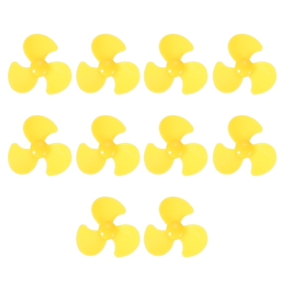 Uxcell 2mm DC Motor Shaft Propeller, 30mm Fan Shape 3-blade Plastic Round Propellers for DIY Model Airplane Science Toys Motor RC Boat Micro (Yellow, Pack of 10)