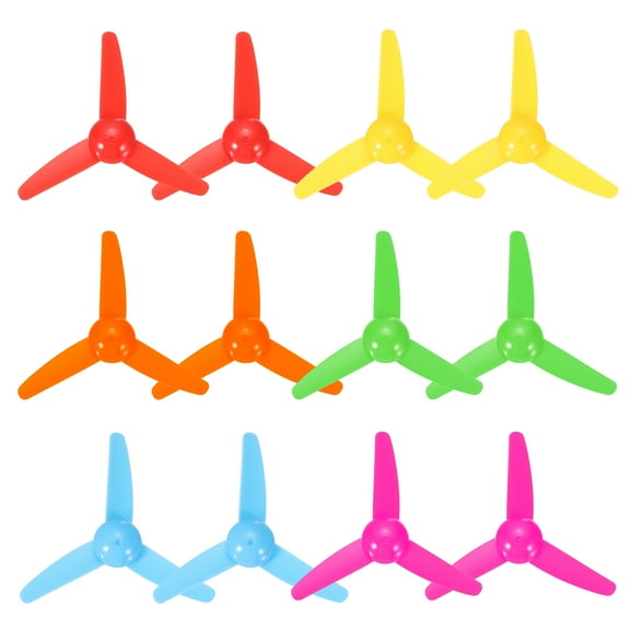 Uxcell 2mm DC Motor Shaft Propeller, 80mm Fan Shape 3-blade Plastic Straight Propeller for DIY Model Airplane Science Education Toys Motor RC Boat Micro (6 Colors, Pack of 12)