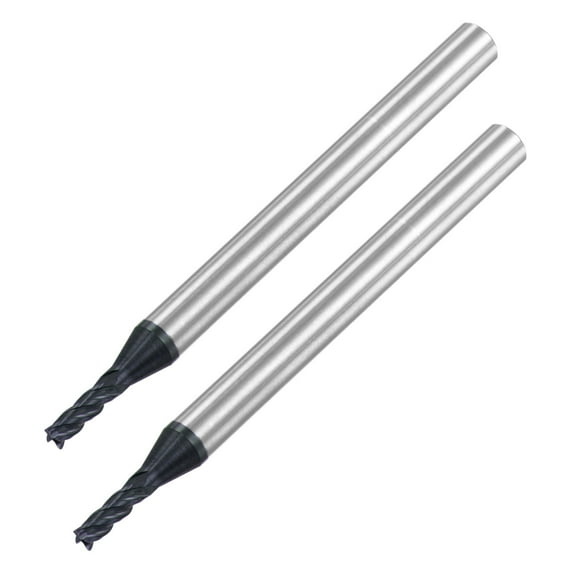 Uxcell 2mm Dia 4mm Shank HRC45 Carbide AlTiN Coated 4 Flute Square Nose End Mill 2 Pack