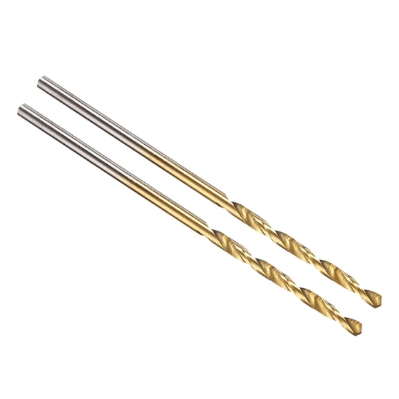 Uxcell 2mm Drill Bit, Jobber Straight Shank M2 High-Speed Steel 135 Titanium Nitride TiN Coated for Stainless Steel Hard Metal - 2 Pack
