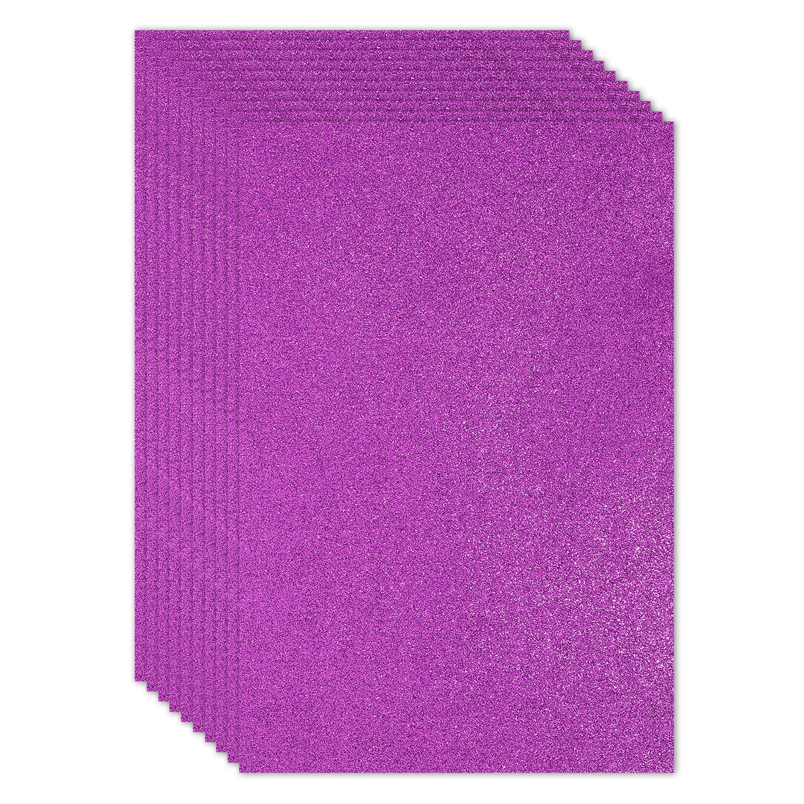 Uxcell 2mm(1/10") Thick Adhesive Glitter Foam Sheet 16x24inch(40x60cm) Purple, EVA Shiny Foam Board for Craft, 6 Pcs