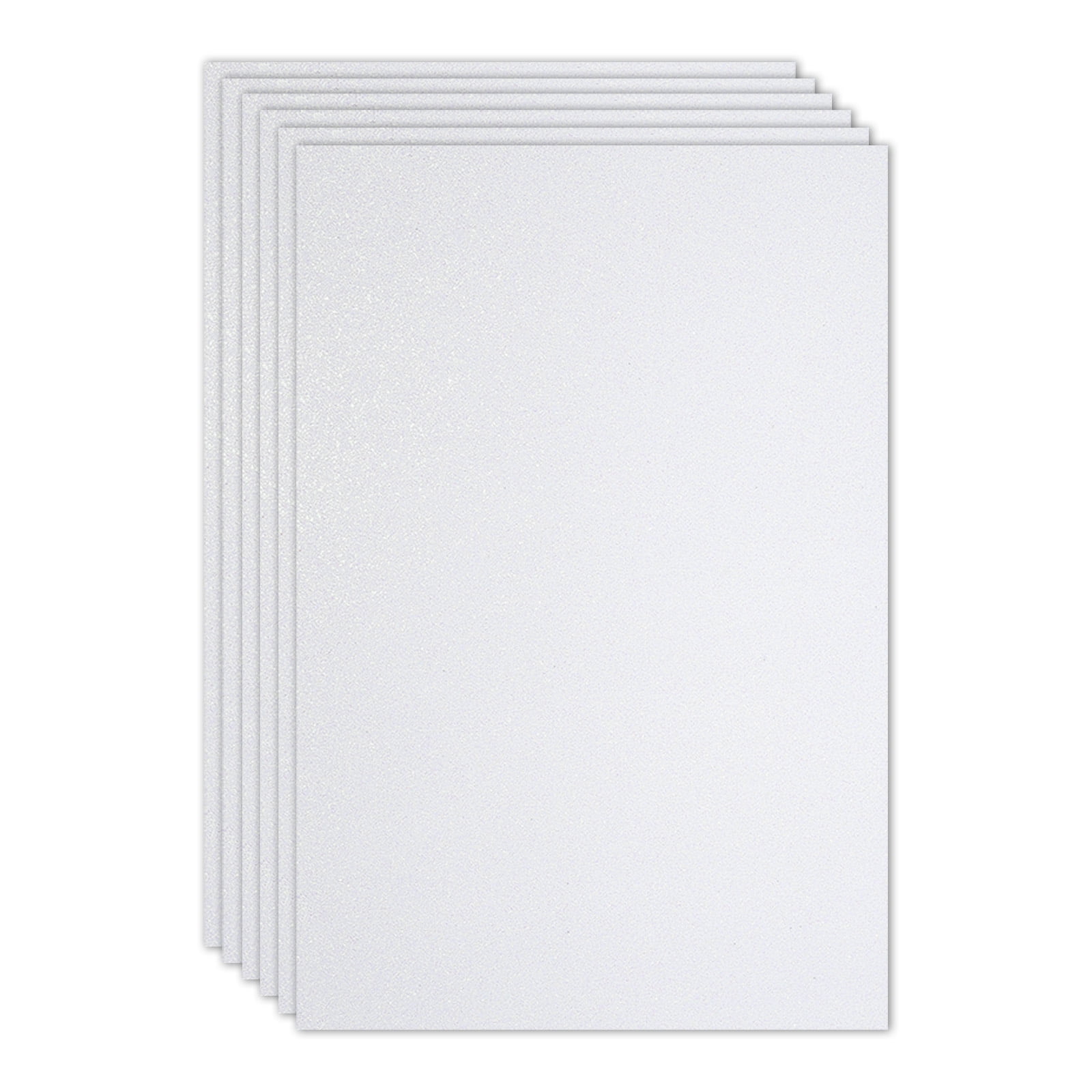 Uxcell 2mm(1/10") Thick Adhesive Glitter Foam Sheet 16x24inch(40x60cm) White, EVA Shiny Foam Board for Craft, 6 Pcs