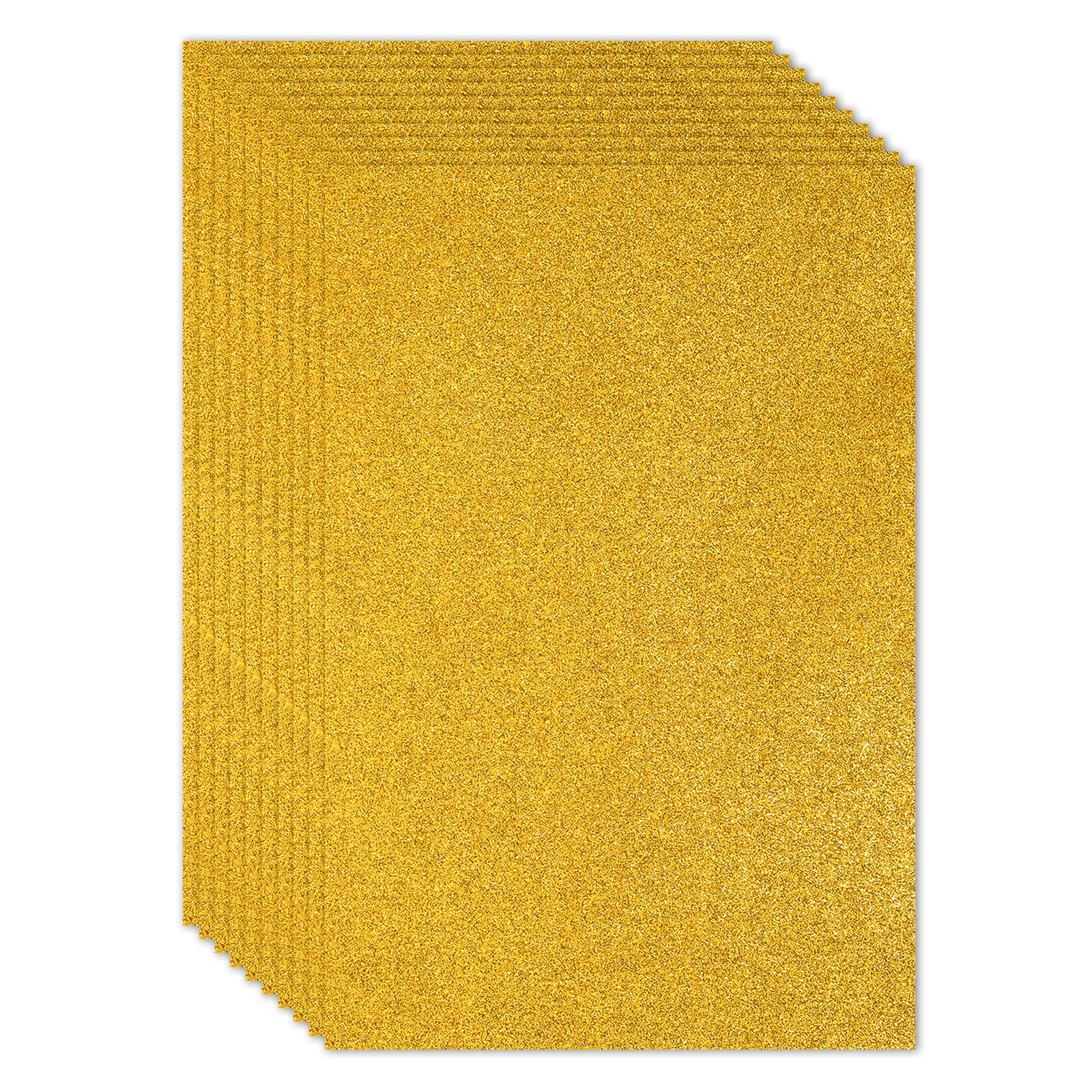 Uxcell 2mm(1/10") Thick Adhesive Glitter Foam Sheet 16x24inch(40x60cm) Gold Tone, EVA Shiny Foam Board for Craft, 6 Pcs