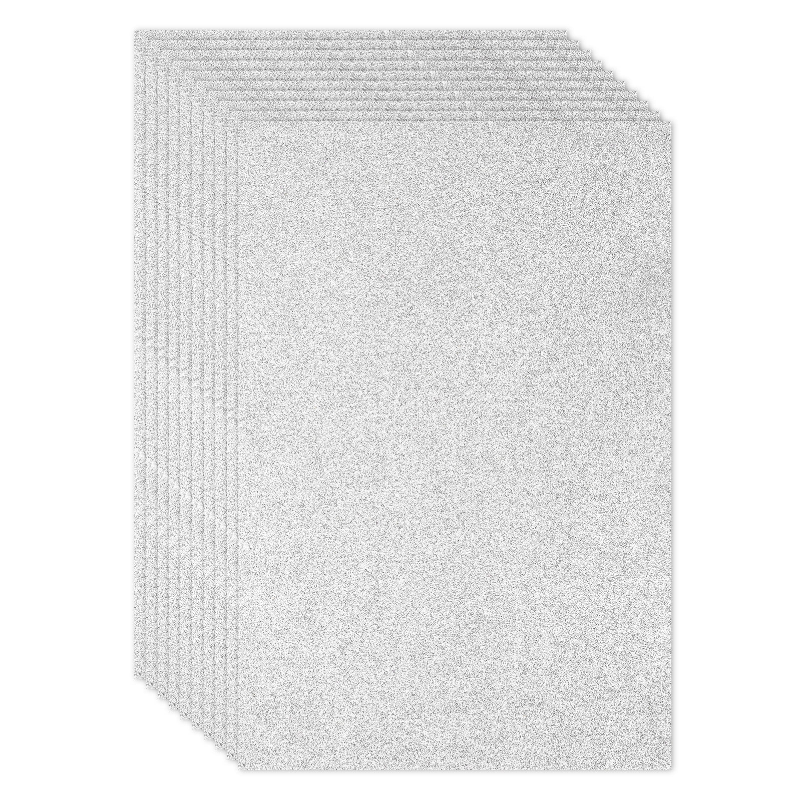 Uxcell 2mm(1/10") Thick Adhesive Glitter Foam Sheet 16x24inch(40x60cm) Silver Tone, EVA Shiny Foam Board for Craft, 6 Pcs