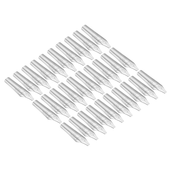 Uxcell 2mm Line Width Fountain Pen Nib Replacement 304 Stainless Steel for Drawing Writing 30 Pcs