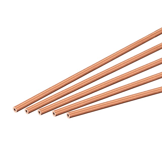 Uxcell 2mm Od 0 5mm Wall Thickness 300mm Length Copper Round Tube 5 Pack