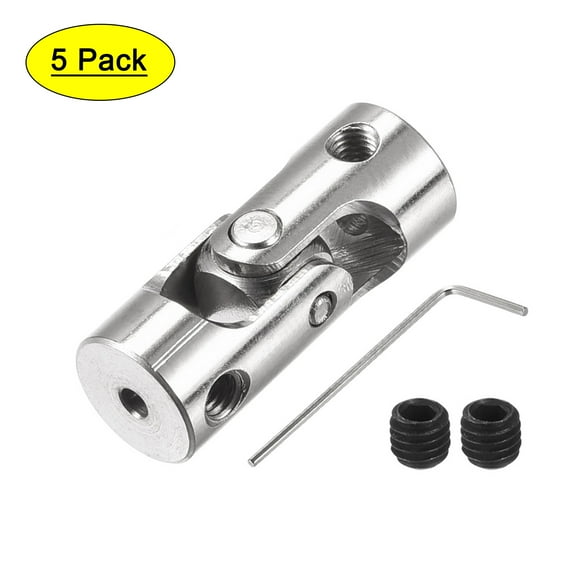 Uxcell 2mm to 3mm Rotatable Universal Joint Shaft Coupling L23 x D9 with Wrench Steel 5 Pack