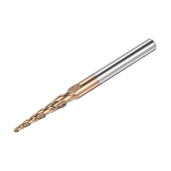 Uxcell 2mm x 6mm 7.3 Degree Angle TiSiN Coated Carbide 2 Flutes Tapered Ball Nose End Mill