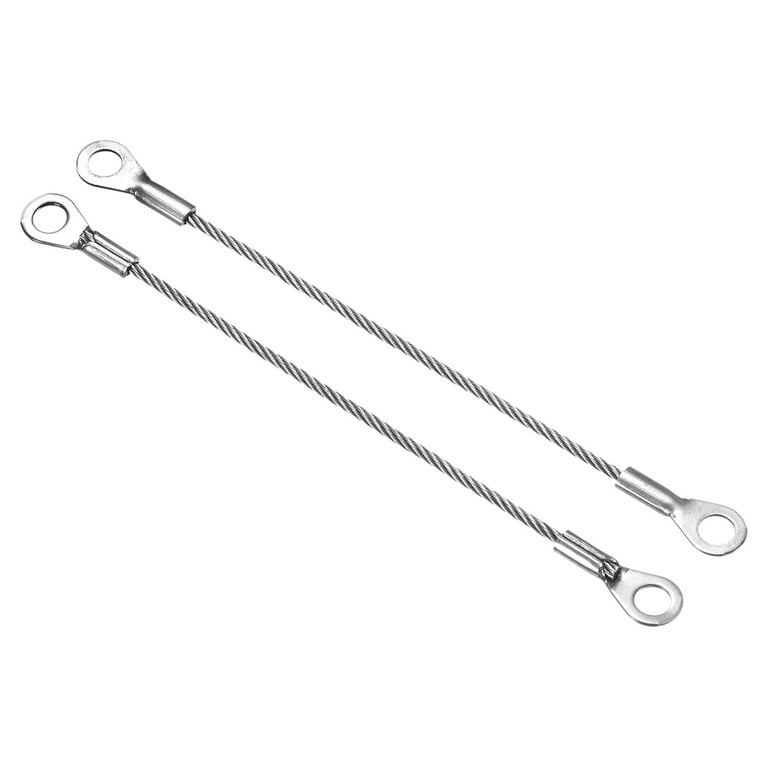 12" Stainless Steel Safety Lanyard - Double Loop Cable, Vinyl Coated, With Quick Release Rings