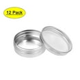 thumbnail image 1 of Uxcell 2oz 60ml Screw Top Lid Round Cans Tin Containers Aluminum Silver Tone 12 Pack, 1 of 6