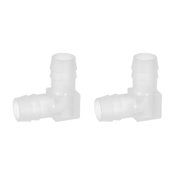 Uxcell 2pack Hose Barb 90 Degree Elbow l Fitting, 15/32" OD Plastic Hose Barb Pipe Fitting Splicer Mender Joint Adapter for Water Liquid Fuel Line Tube, Clear