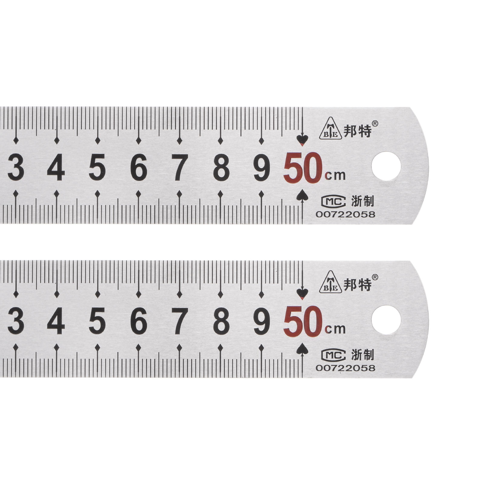 0.5 ” Wide – “1/2FMW” – Fractional/Metric Adhesive Metal Ruler – 1