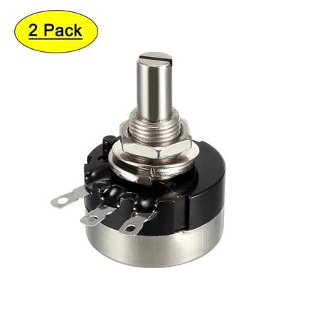 Uxcell 2packs 10K Ohm Variable Resistors Single Turn Rotary Carbon Film Potentiometer