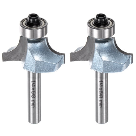 Uxcell 2packs Roundover Router Bit 1/4 Shank 5/16" Radius Tungsten Steel Tip Light Blue
