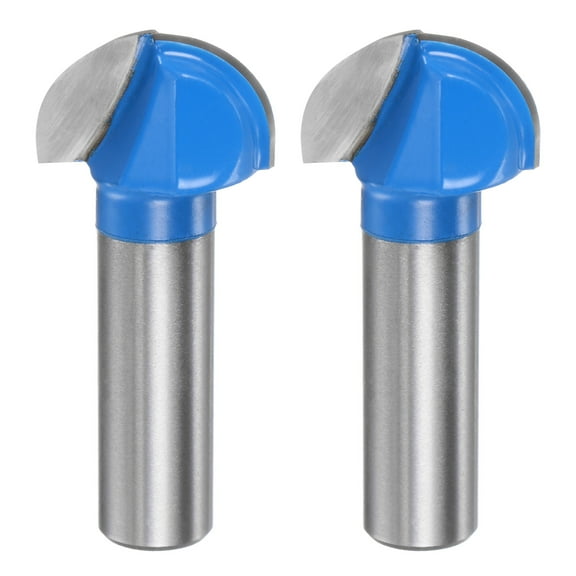 Uxcell 2packs Router Bit Core Box 1/2 Shank 1 Inch Cutting Dia. 2 Flutes Carbide Cutter