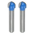thumbnail image 1 of Uxcell 2packs Router Bit Core Box 1/4 Shank 3/8 Inch Cutting Dia. 2 Flutes Carbide Cutter, 1 of 5