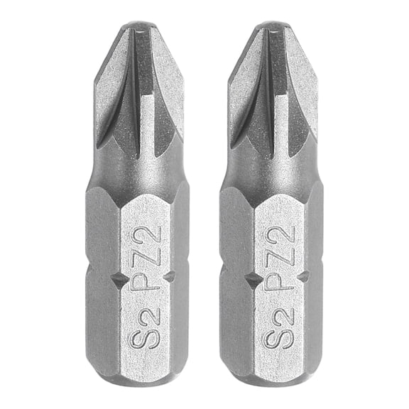 Uxcell 2pcs 1/4" Hex Shank PZ2 Head 1" Length S2 Screwdriver Bits